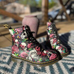 Dr. Martens 1460 Pascal Floral Mash Up Lace-Up Boots - Women's Size 8